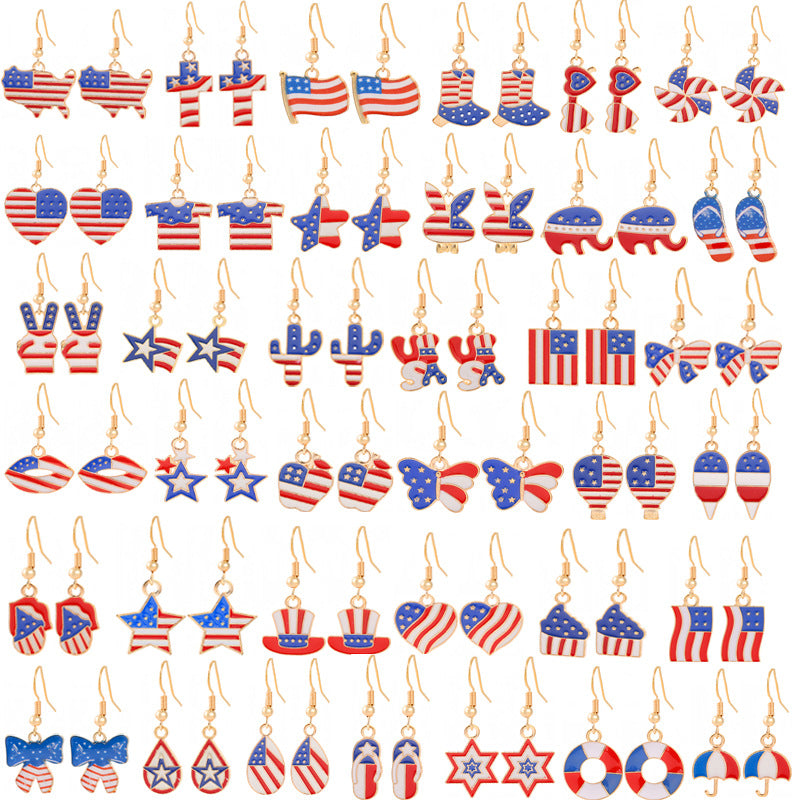 Women's nan patriotic horseshoe enamel dangle earrings with star-accented design and fishhook findings Kalsten