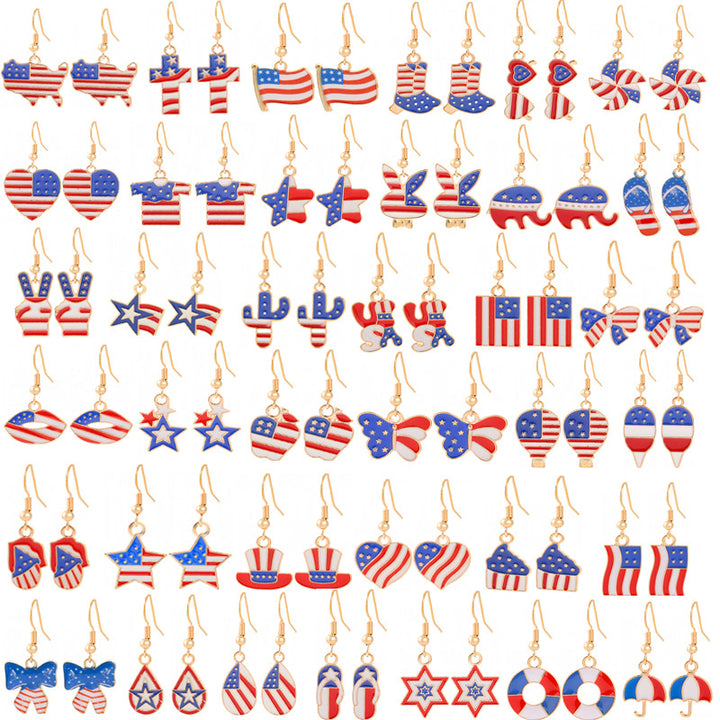 Women's nan patriotic horseshoe enamel dangle earrings with star-accented design and fishhook findings Kalsten