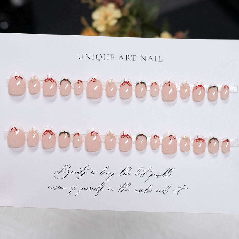 Holiday Themed Press-On Nail Art