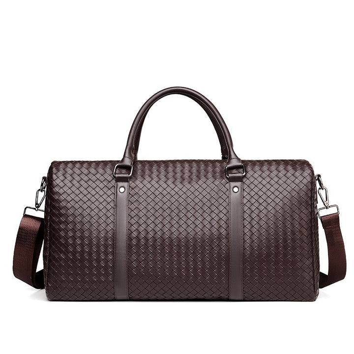 Woven Leather Weekend Duffle Kalsten