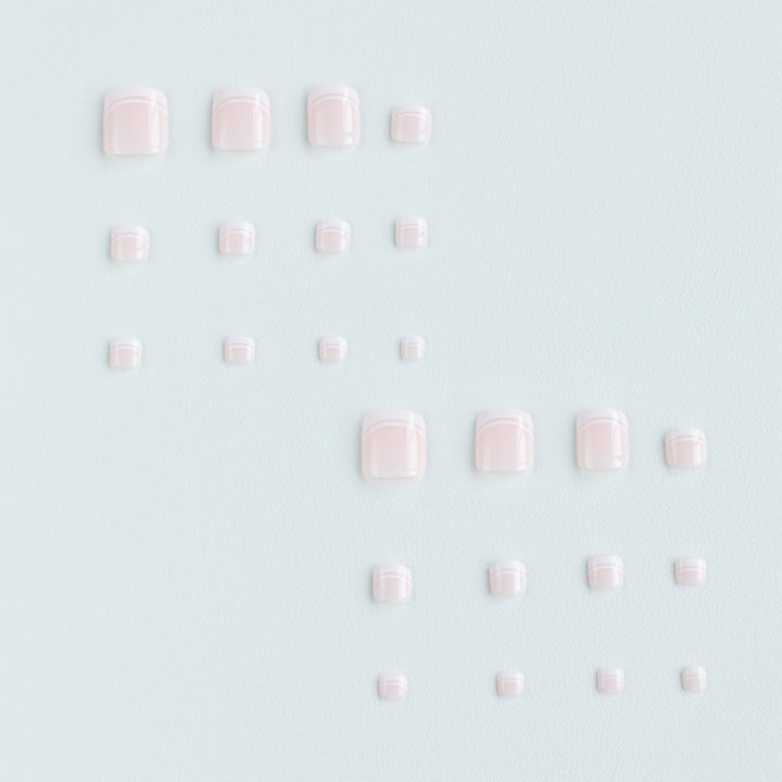 Stylish French Tip Pedicure Nail Art