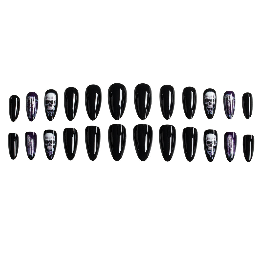 Halloween-Themed Skeleton Nail Art