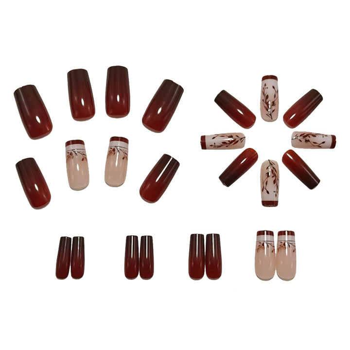 Artificial nails with elegant floral design and elegant gradient colors Kalsten