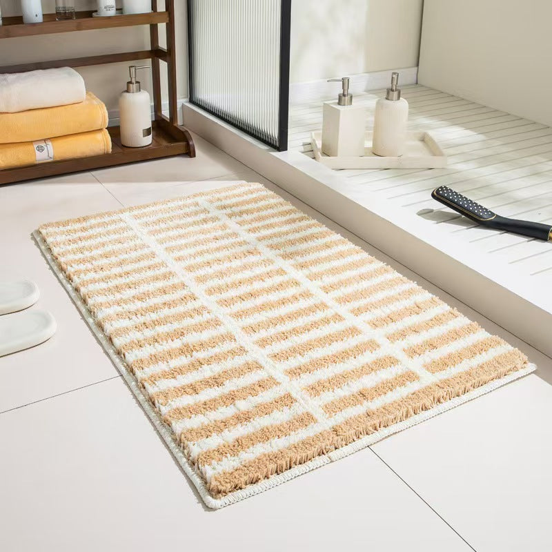 Geometric Textured Plush Bath Mat Kalsten