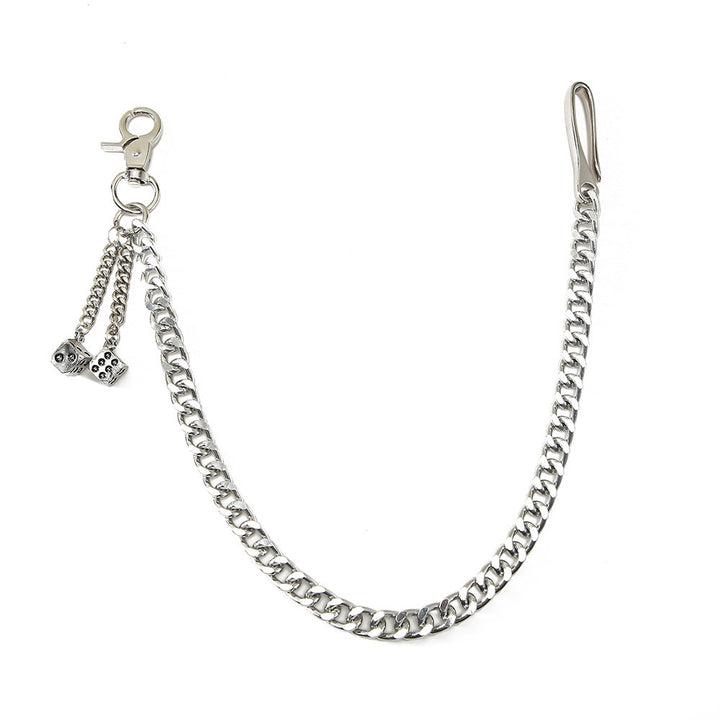 Fashionable chain keychain with cube pendants Kalsten