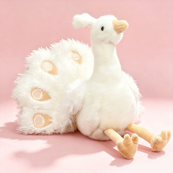 Plush Sitting Peafowl Comforter with Oversized Fluffy Tail Kalsten