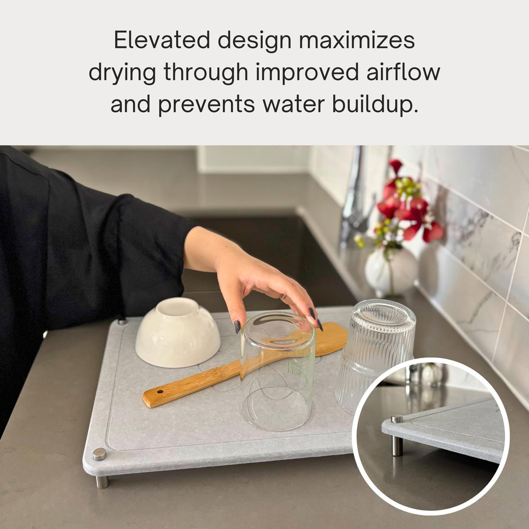 Two-Tier Stone Dish Drying Rack Kalsten