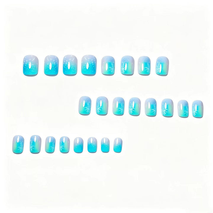 Wintry Artistic Nails with Shimmering Snowflake Design Kalsten