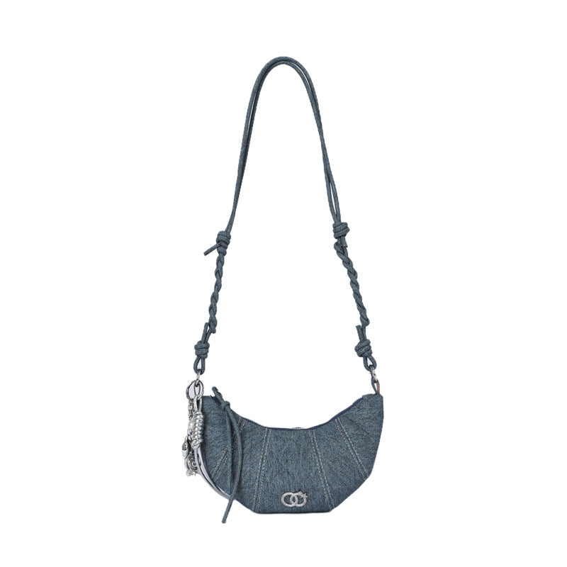 Quilted Denim Crossbody Bag