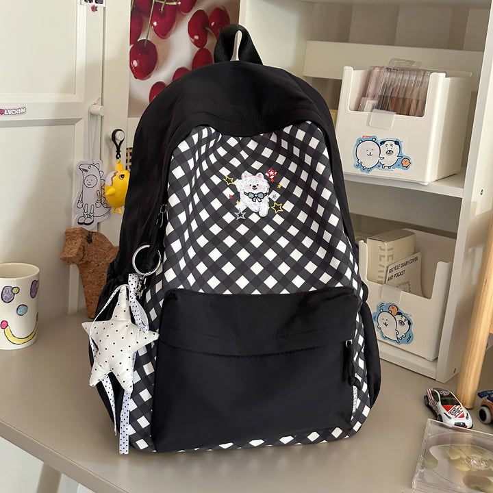 Cute Decorative Checked Pattern Backpack Kalsten