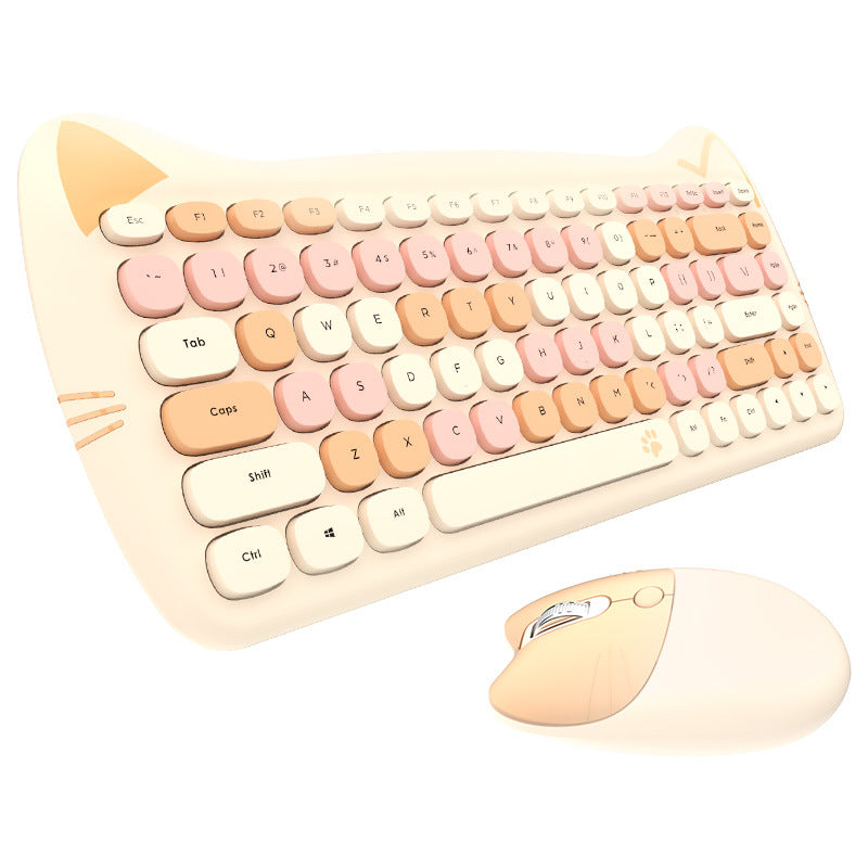 Cute Themed Wireless Keyboard and Mouse Set Kalsten