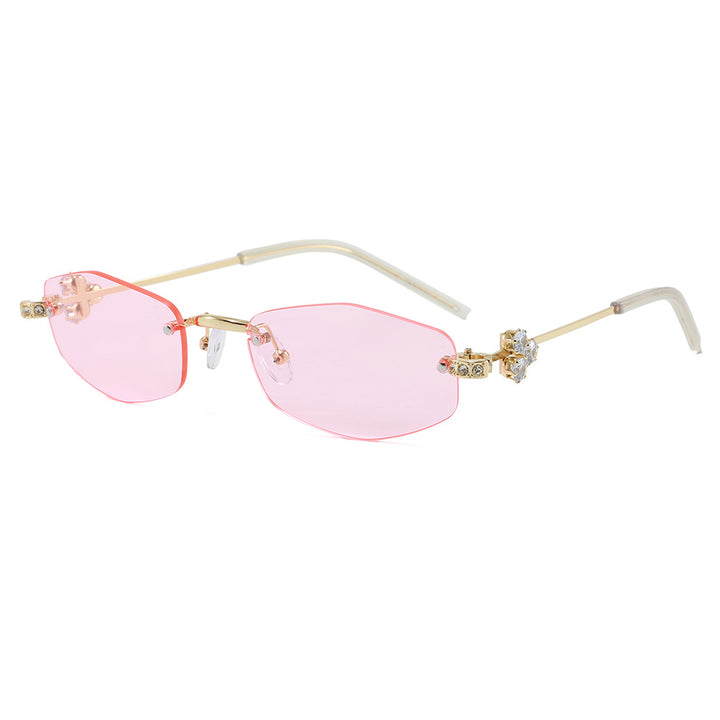 Fashionable Sunglasses in Elegant Rectangular Design with Floral Details Kalsten