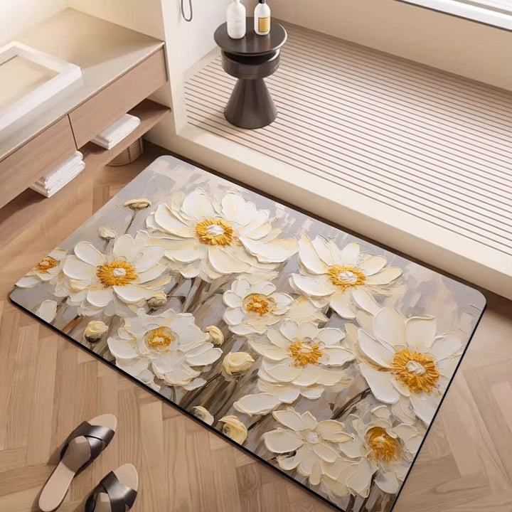 Artistic Floral Pattern Area Mat Kalsten