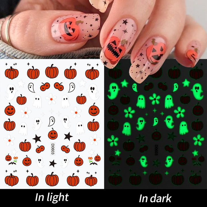 Glow-in-the-Dark Ghost Nail Art Sticker Set