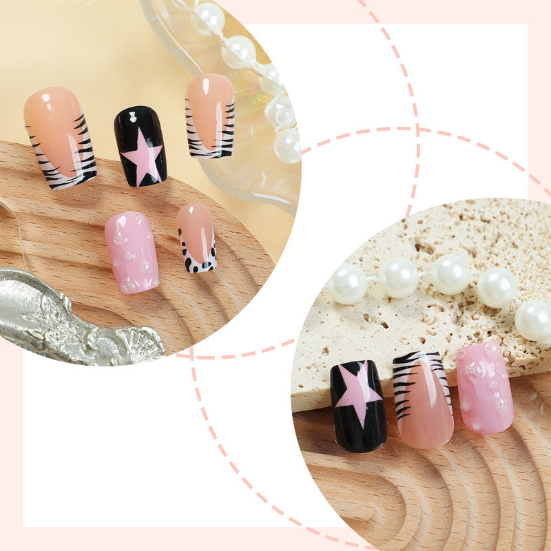 Decorative Press-On Nail Art Set with Trendy Patterns kalsten