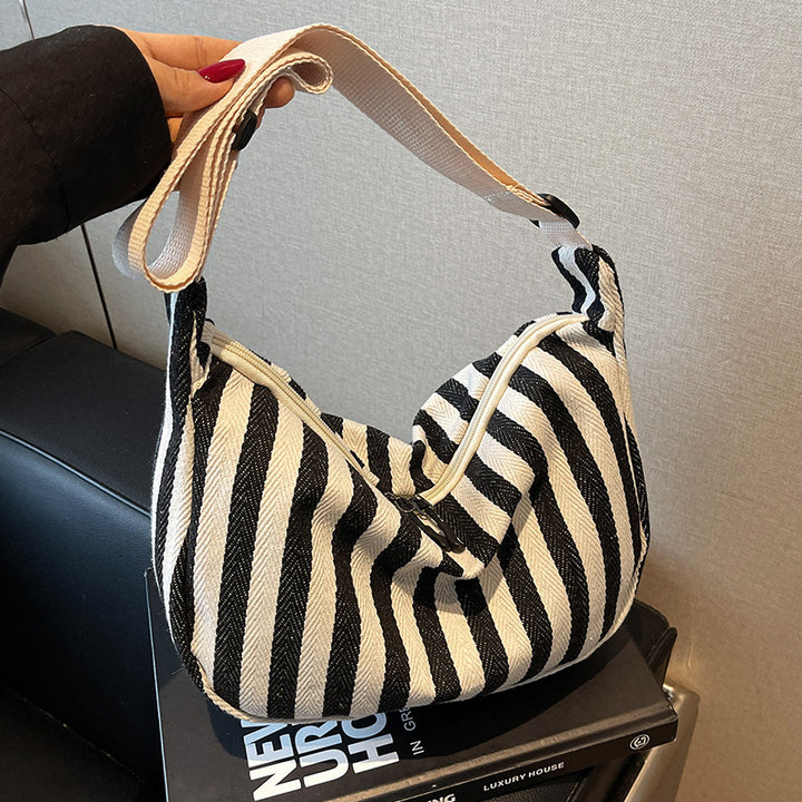 Casual Striped Shoulder Bag