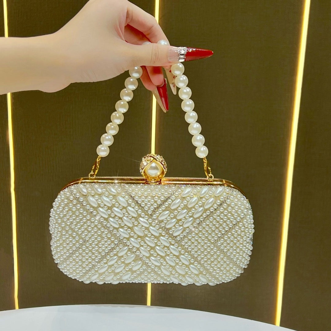 Pearl-Embellished Evening Handbag