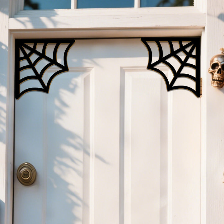 Halloween-Themed Spider Web Door Decor