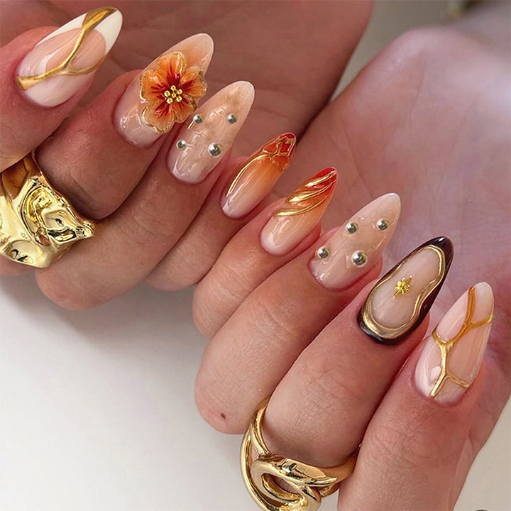 Do-it-Yourself artificial nails with floral designs Kalsten