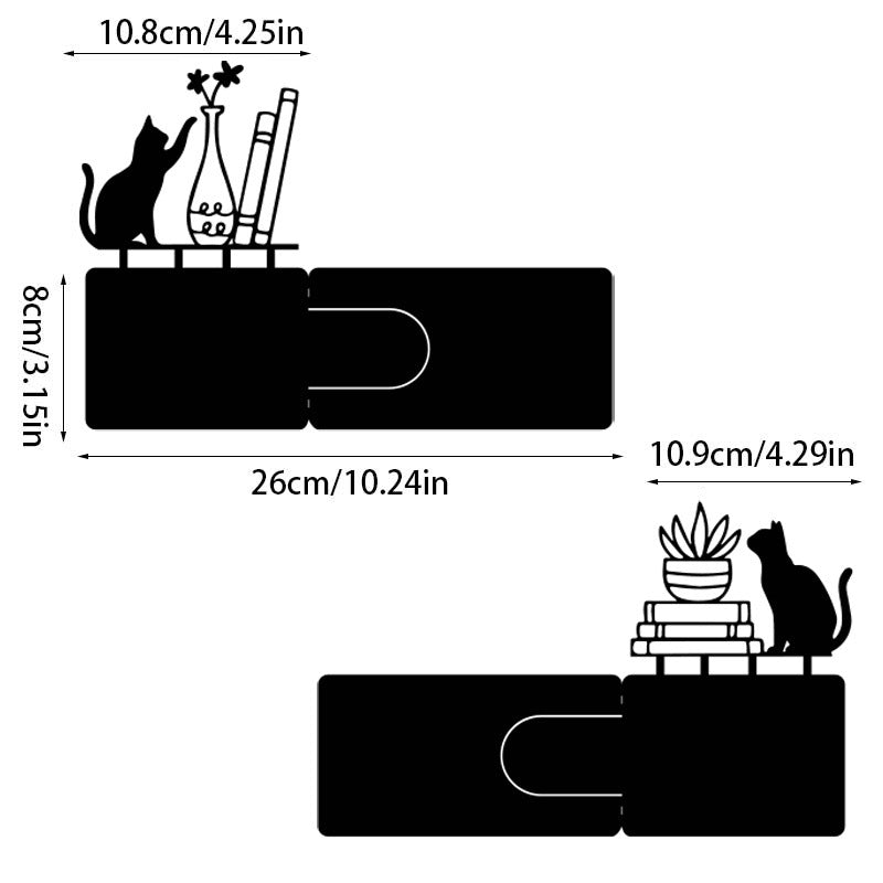 Decorative Cat-Themed Bookends