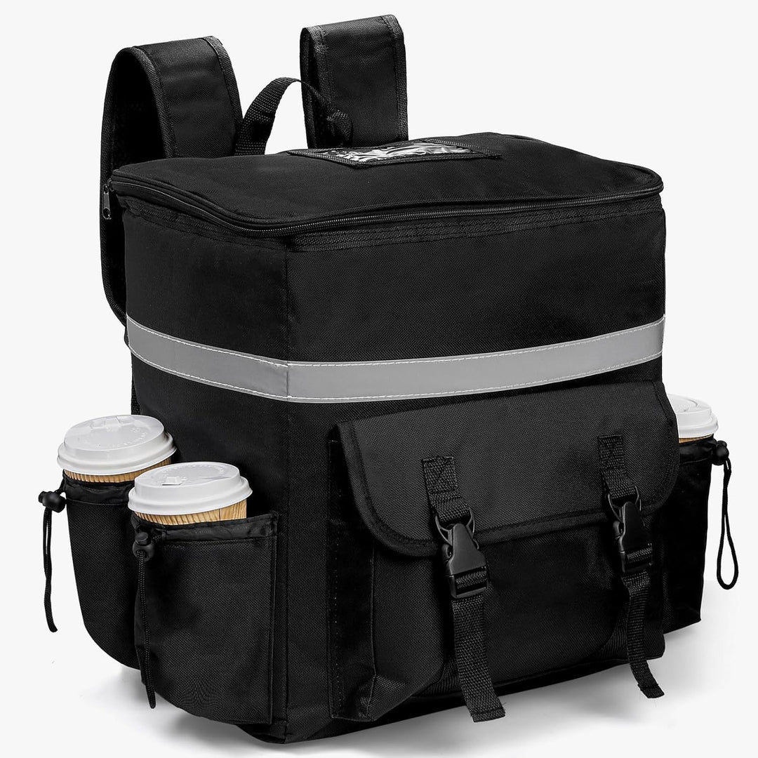 Women's Insulated Pizza Delivery Bag with Drink Holders and Reflective Elements Kalsten