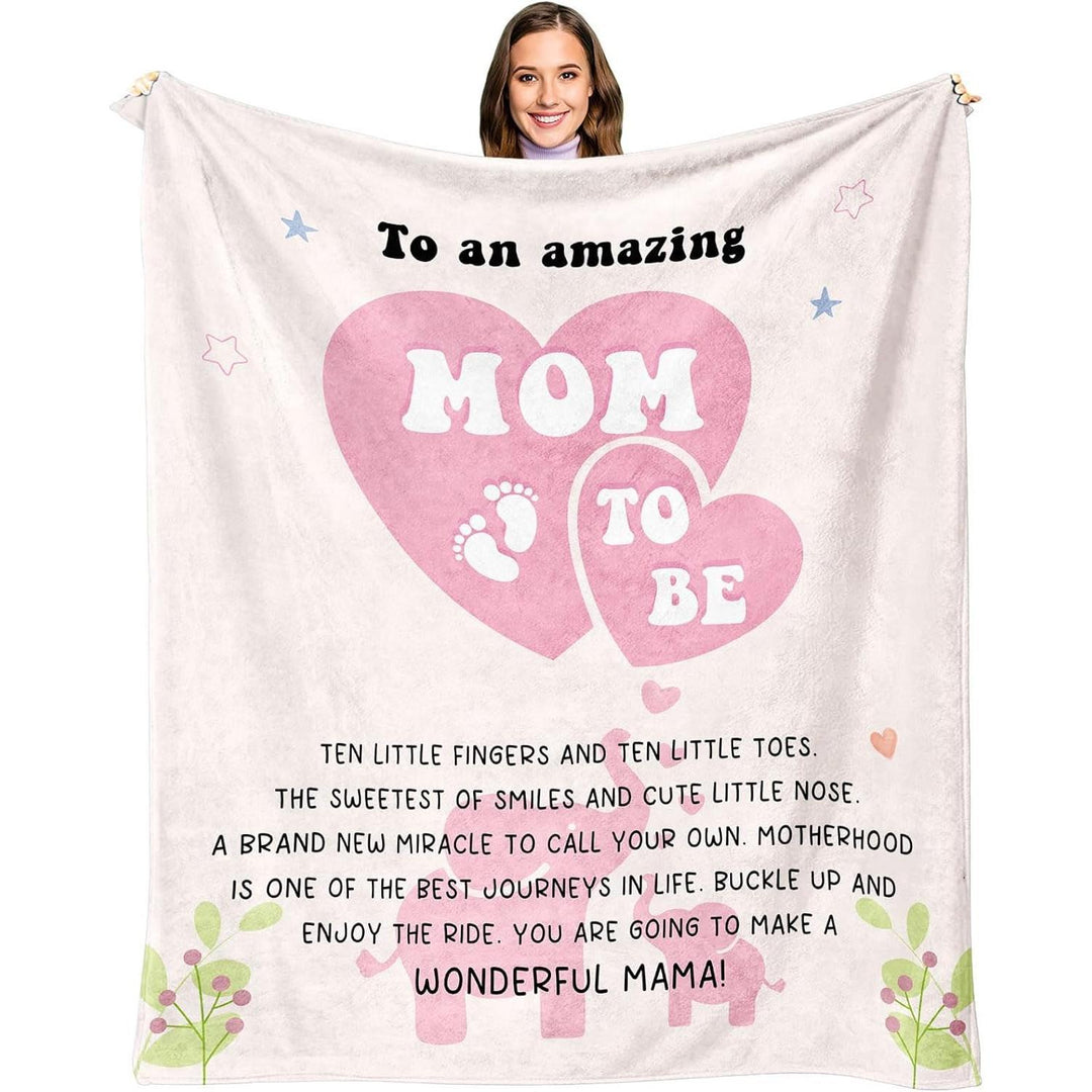 Maternity Keepsake Fleece Blanket With Sunflower And Elephant 'To My Mommy' Printed Message