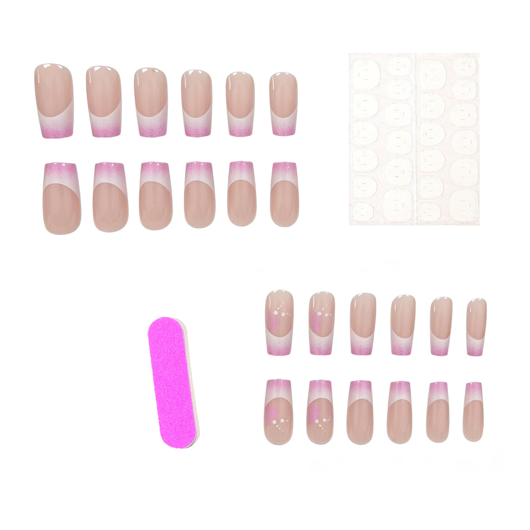 Elegant French Tip Glitter Nail Set Kalsten