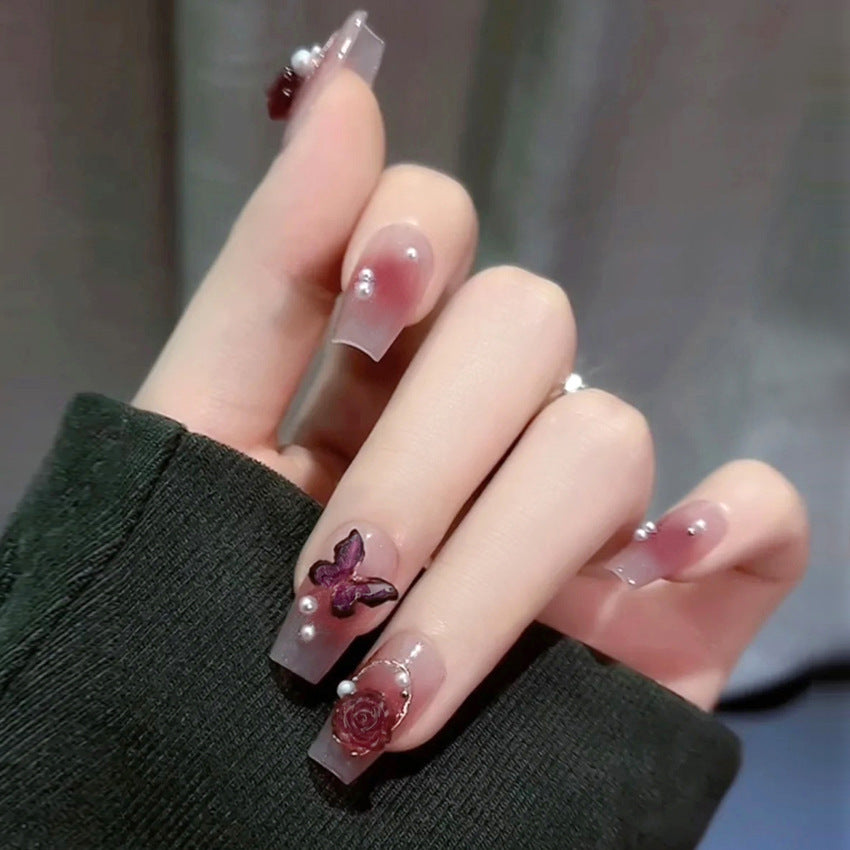 Artificial nails with playful animal motifs and glossy finish Kalsten