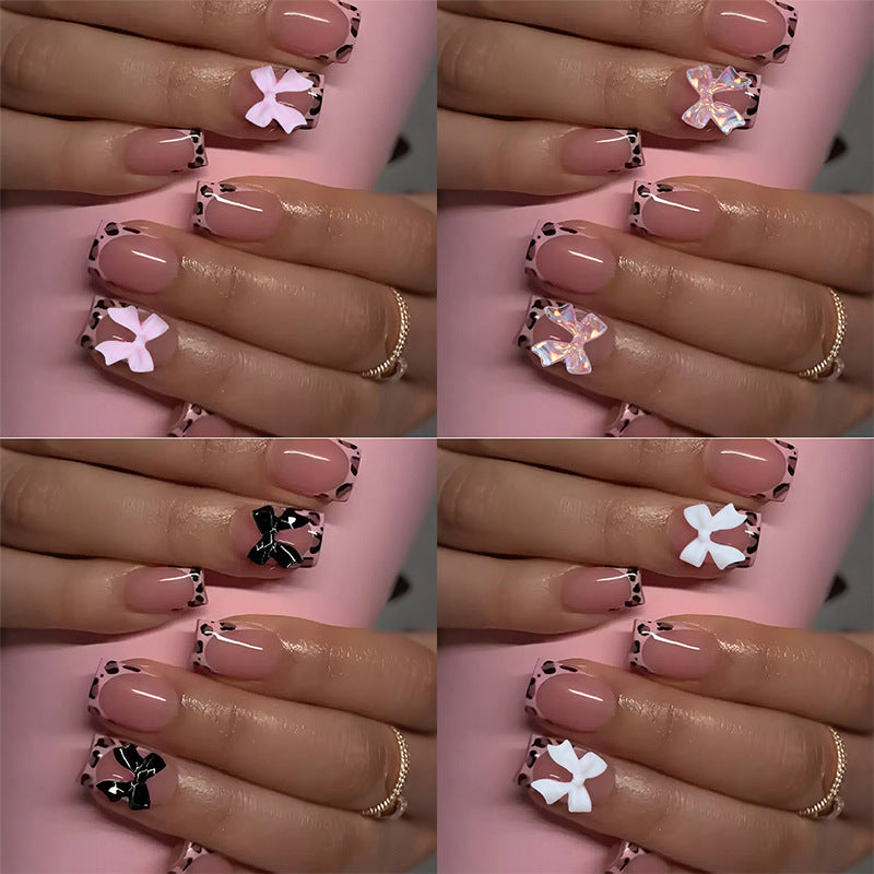 Acrylic nail set with cute bow and flower designs Kalsten