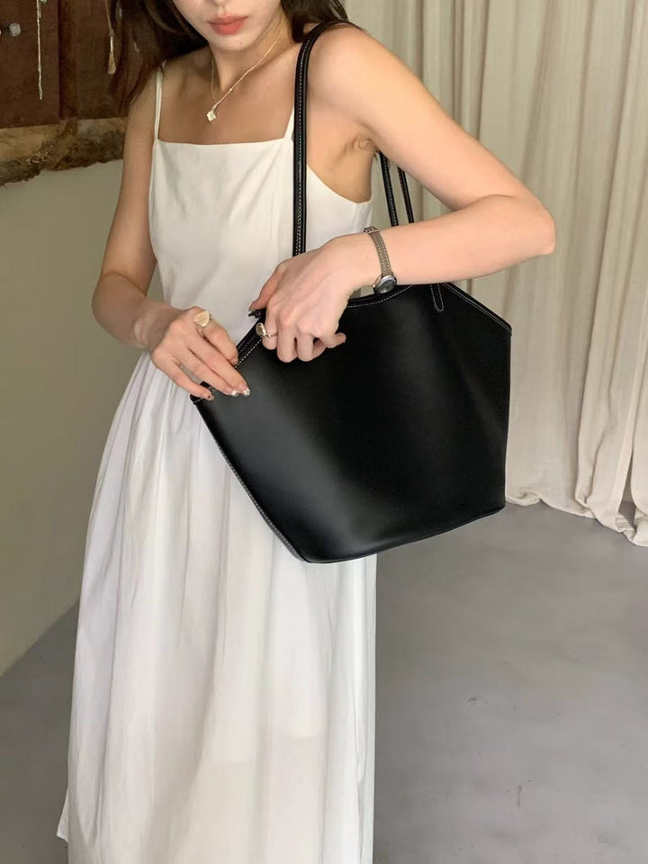 Spacious Leather Tote Bag