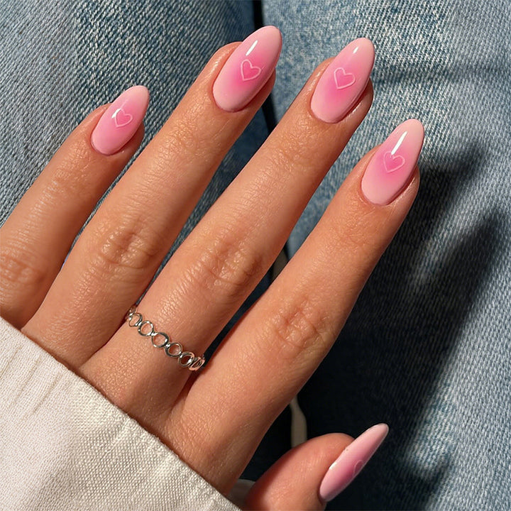 Themed Heart Design Press-On Nail Set