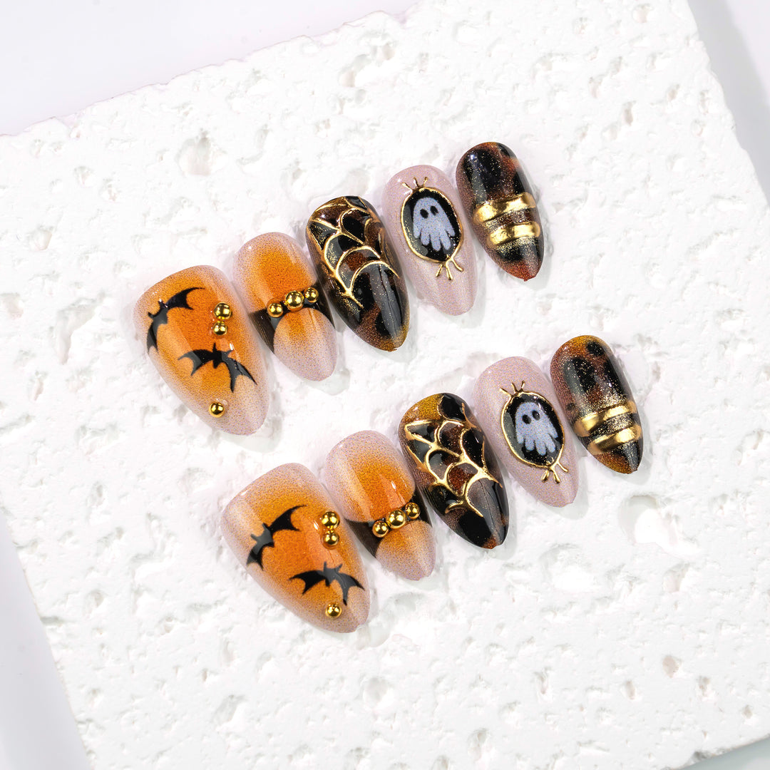 Festive Halloween-Themed Press-On Nail Art Set Kalsten