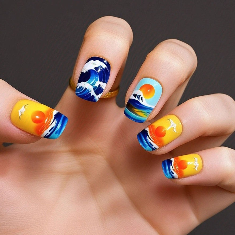 Artificial nails in elegant French tip design Kalsten