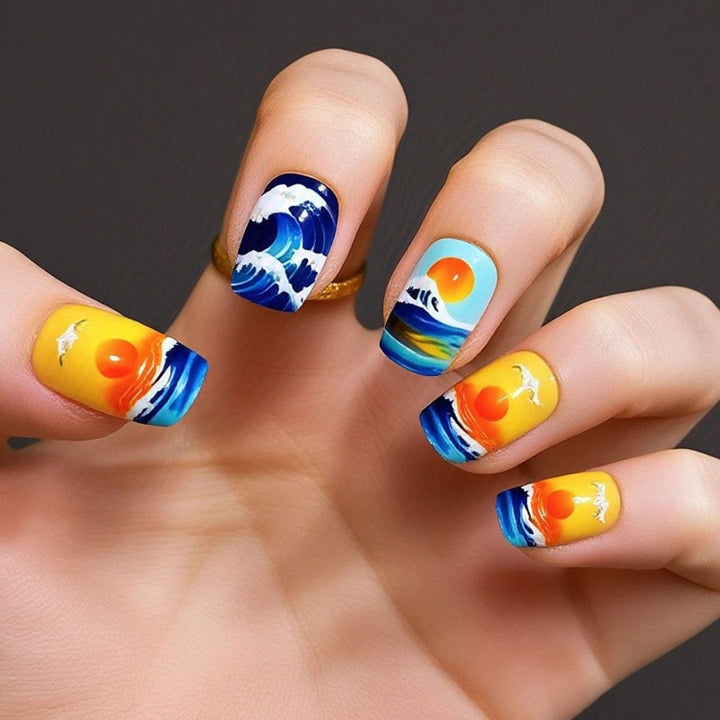 Artificial nails in elegant French tip design Kalsten