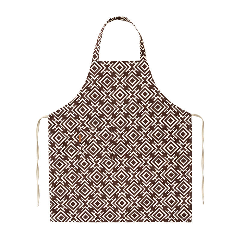 Bistro and chef apron with fine pinstripe structure and sewn-on breast pocket