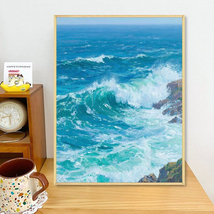 Coastal Wave Artwork Canvas Print Kalsten