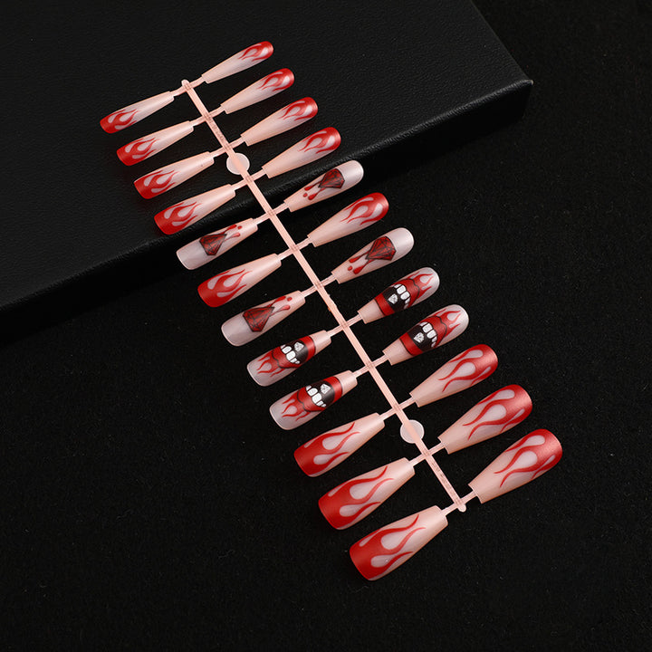 Artificial nails with creative flame patterns Kalsten