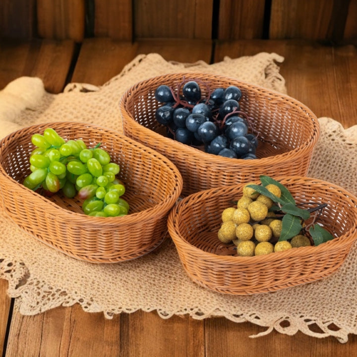 Women's Oval Willow Basket Set with Handwoven Details Kalsten