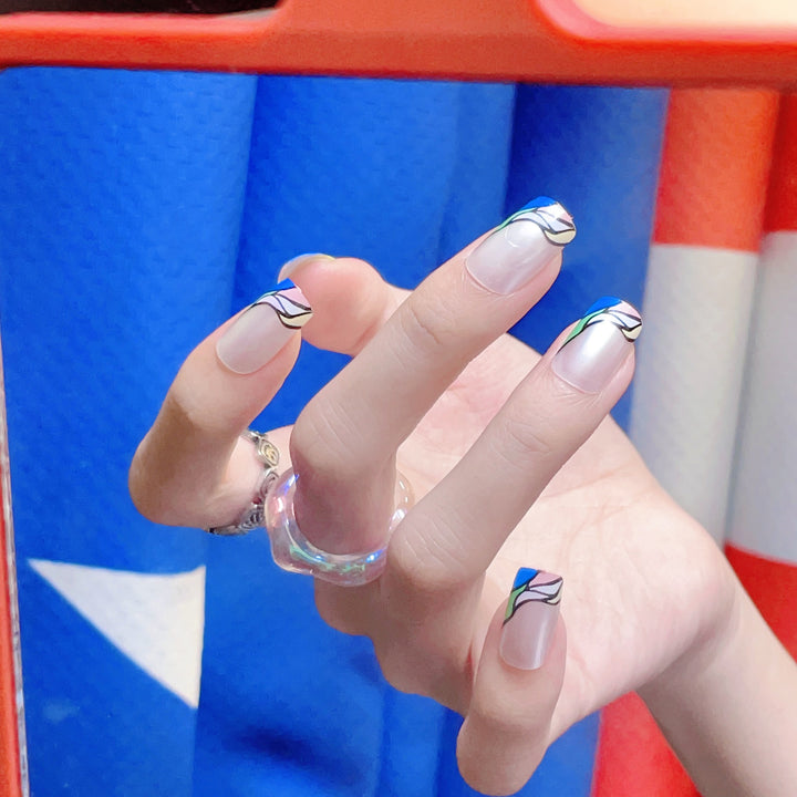 Creative Abstract Press-On Nail Set