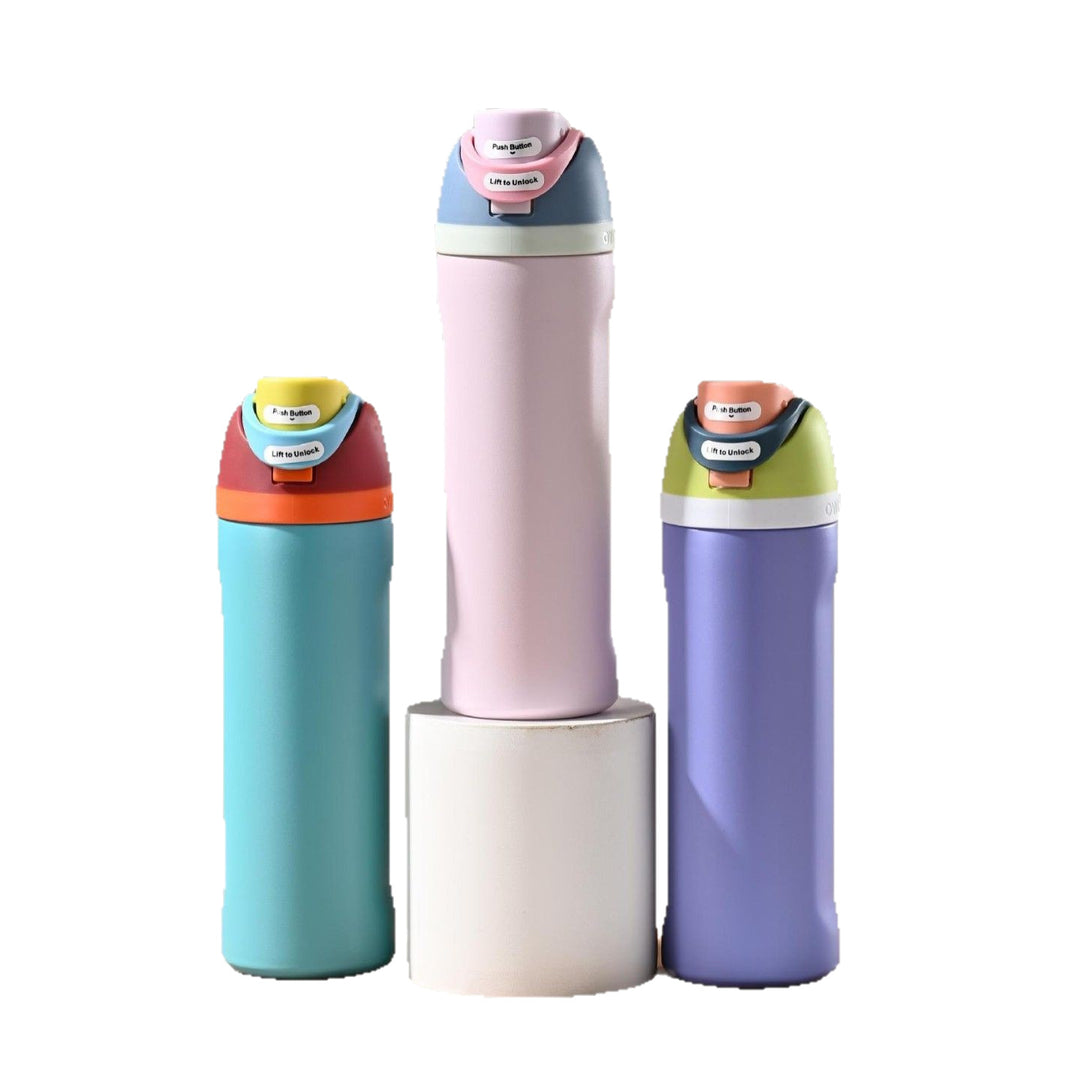 Insulated Stainless Steel Vacuum Water Bottle With One-Touch Flip Lid And Leakproof Safety Lock