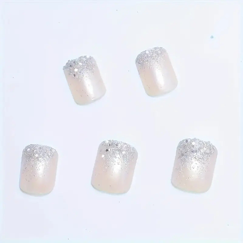 Glamorous Sparkling Square Press-On Nails Kalsten