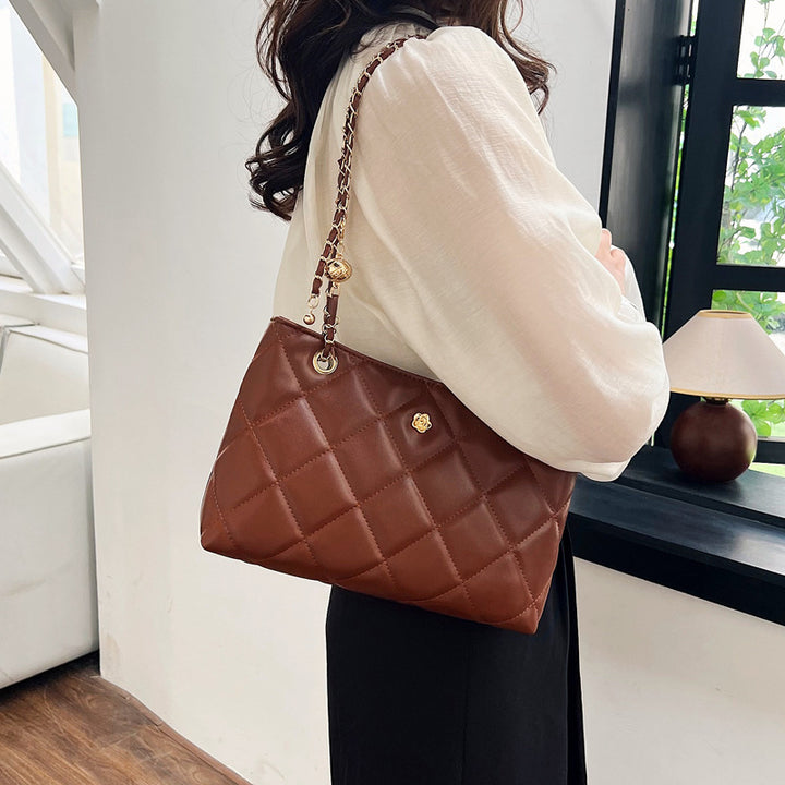Quilted Chain-Handled Handbag