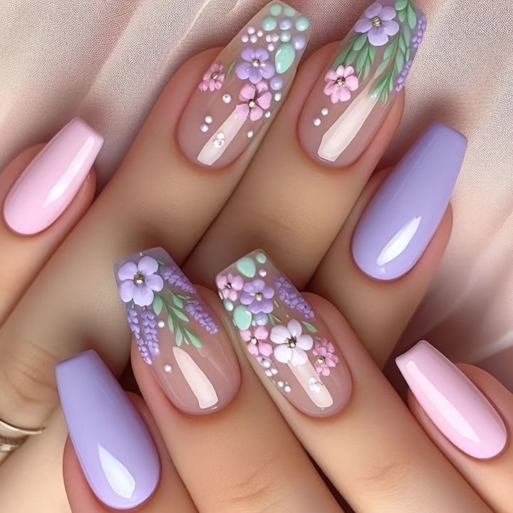 Floral Art Acrylic Nail Set Kalsten