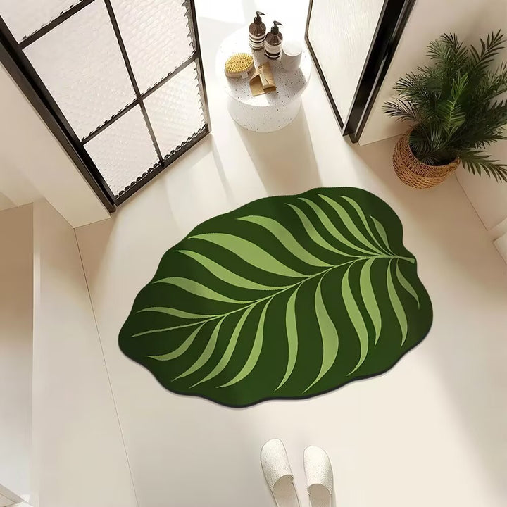 Artistic Leaf-Shaped Area Mat