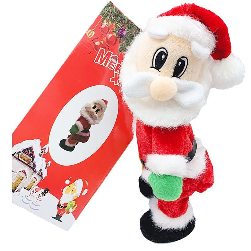 Parachuting Santa Claus Hanging Christmas Ornament With Fabric Canopy And Decorative Suspension Cords
