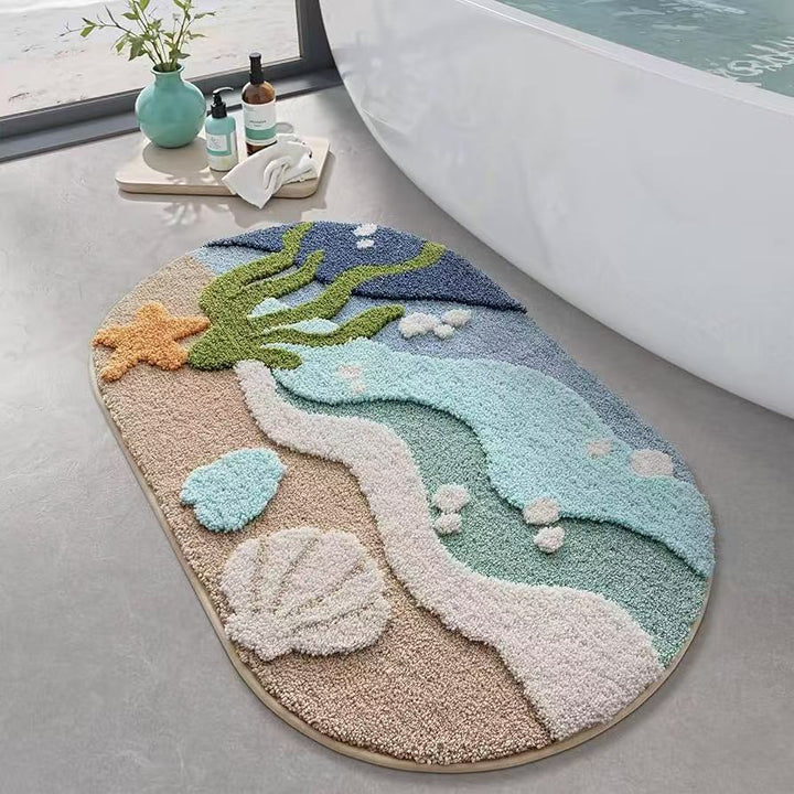 Soft Textured Abstract Pattern Bath Mat