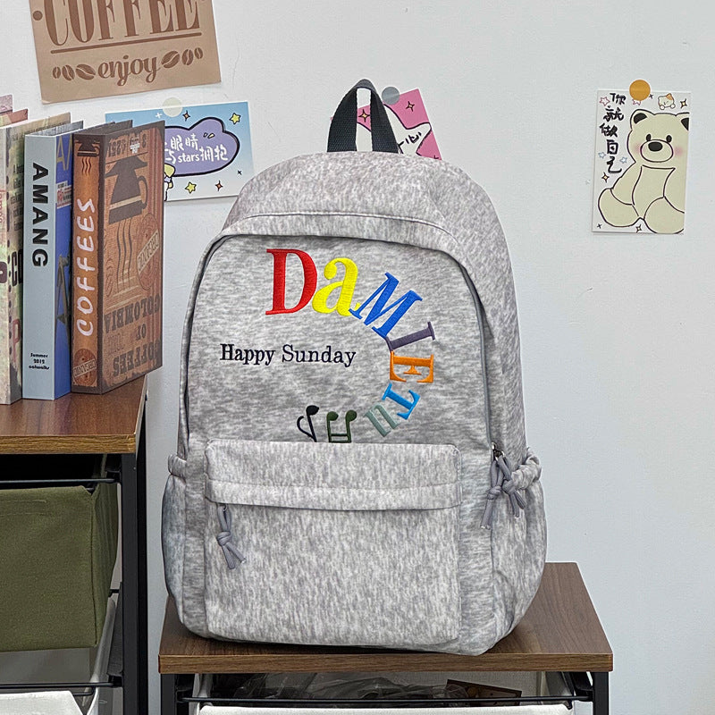 Stylish Star-Embellished Corduroy Backpack Kalsten