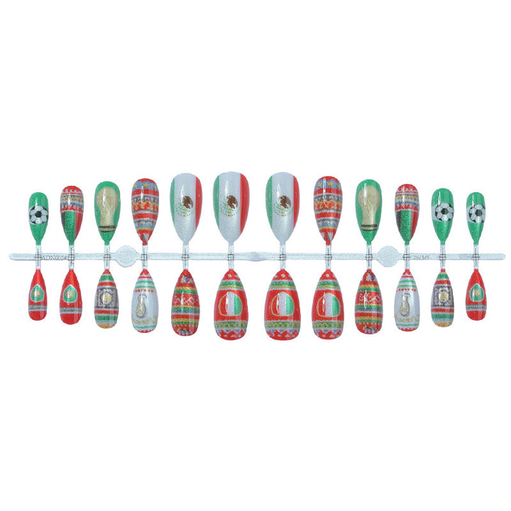 Artificial nail set with festive designs and unique motifs Kalsten
