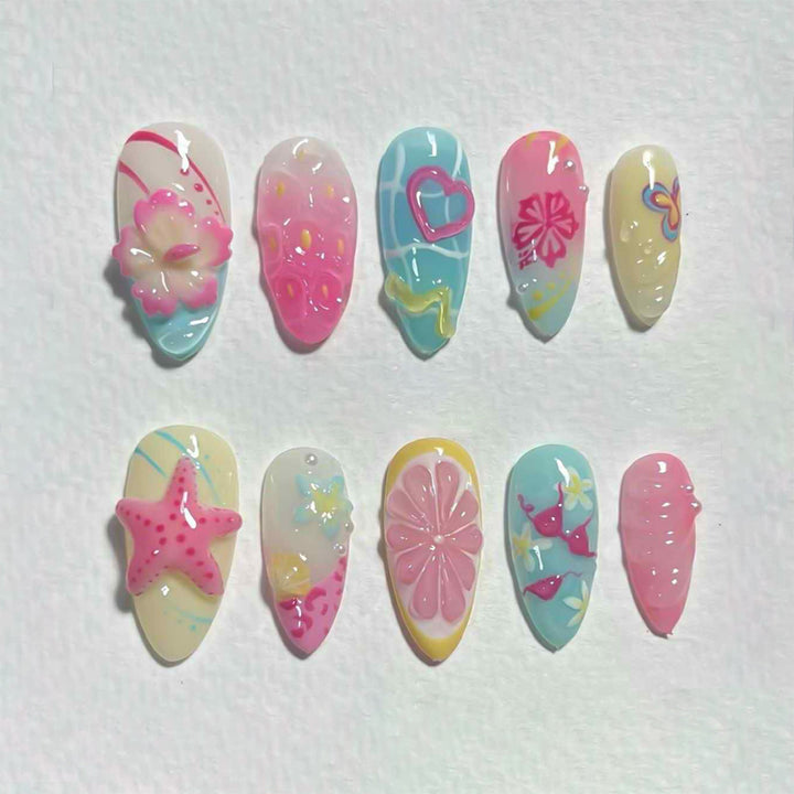 Artistic Themed Press-On Nail Collection Kalsten