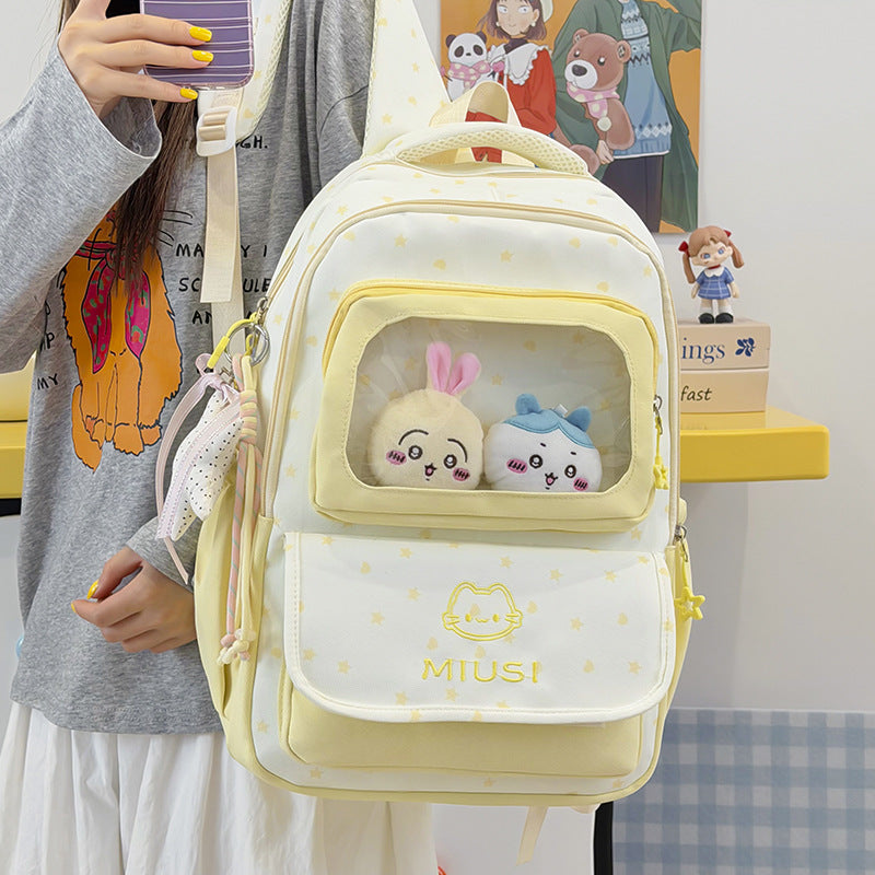 Cute Cartoon-Theme Transparent Window Backpack Kalsten